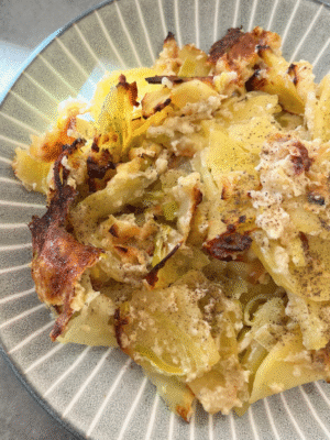 Kartoffel porre gratin