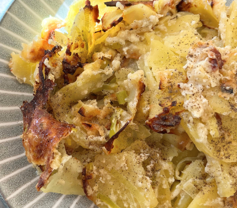 Kartoffel porre gratin