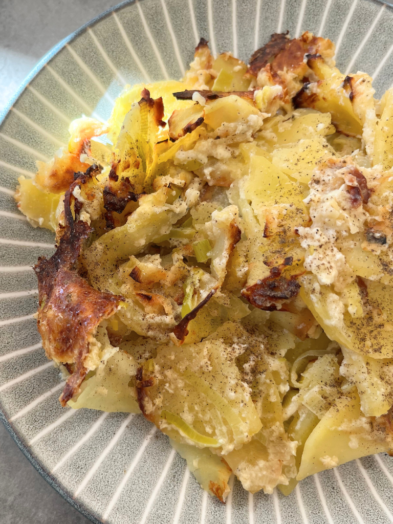 Kartoffel porre gratin