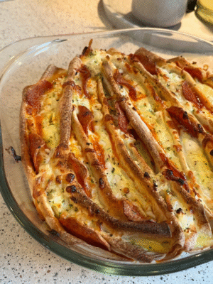 Tortilla tærte m. pepperoni