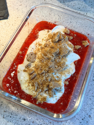 Fiber protein jordbær grød