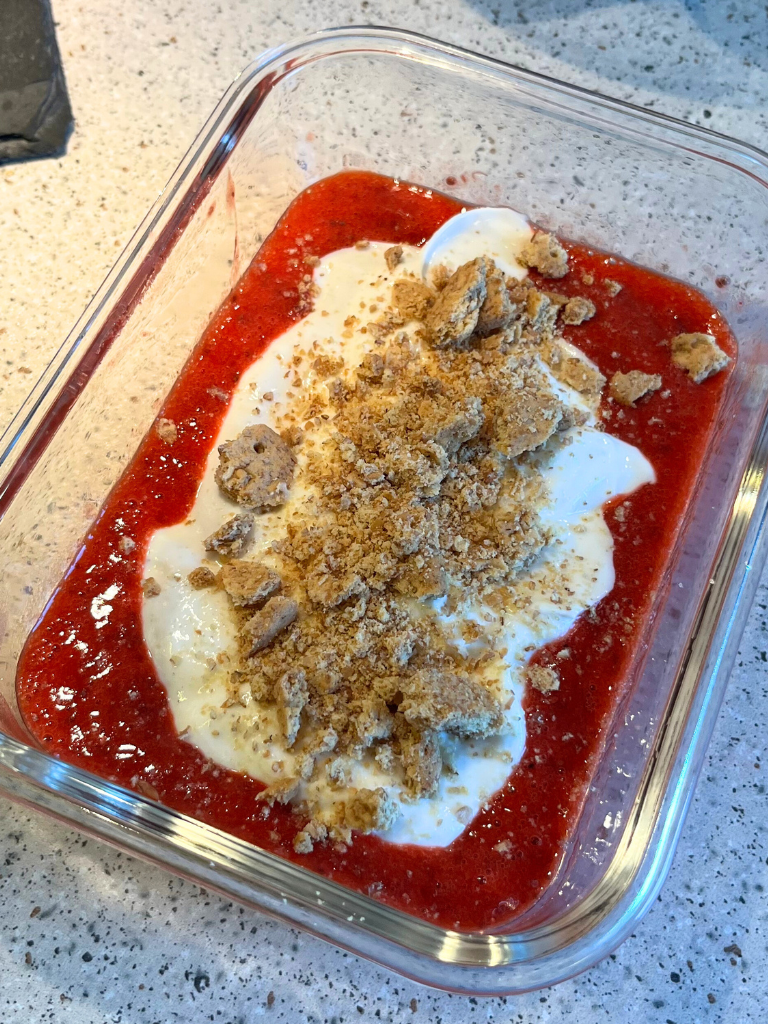 Fiber protein jordbær grød